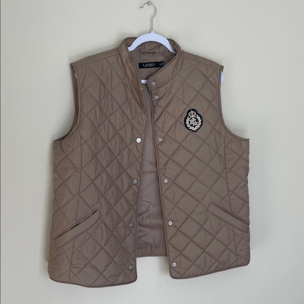Ralph Lauren Quilted Beige Vest - Picture 2 of 8